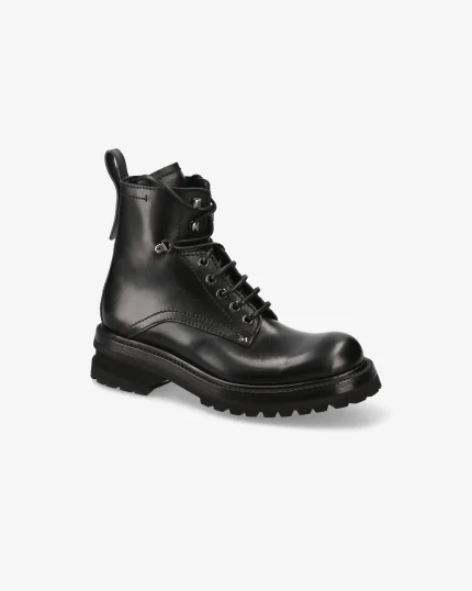 Premiata Scarpe Anfibi in Pelle Nera (5)
