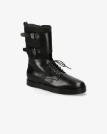 Scarpe Premiata Donna Stivaletti in Pelle Nera