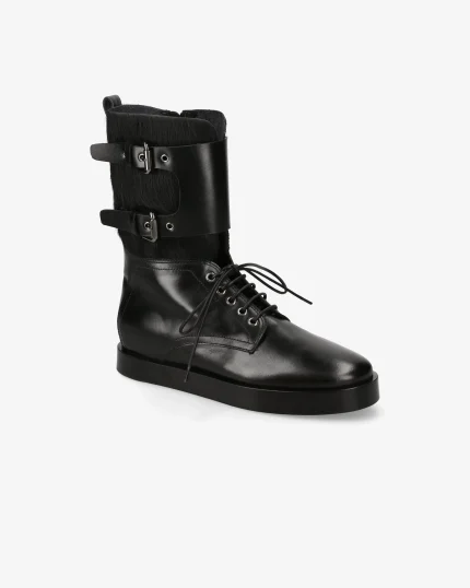 Scarpe Premiata Donna Stivaletti in Pelle Nera